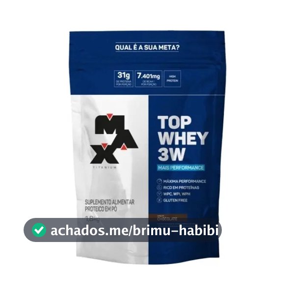Suplemento Em Pó Max Titanium Proteínas Top Whey 3w Sabor Chocolate Em Pote De 1800ml