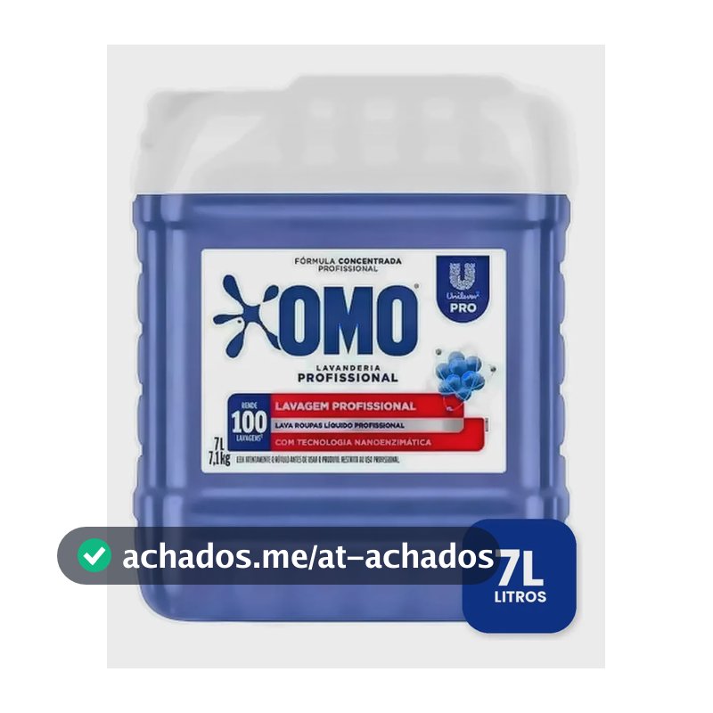 Lava Roupas Líquido Omo Lavanderia Profissional Lavagem 7 L