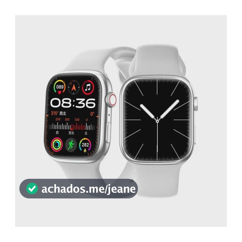 Smartwatch Belteenk Watch 11 com Tela de 2.01" HD, Chamadas Bluetooth e Monitor de Saúde em Branco
