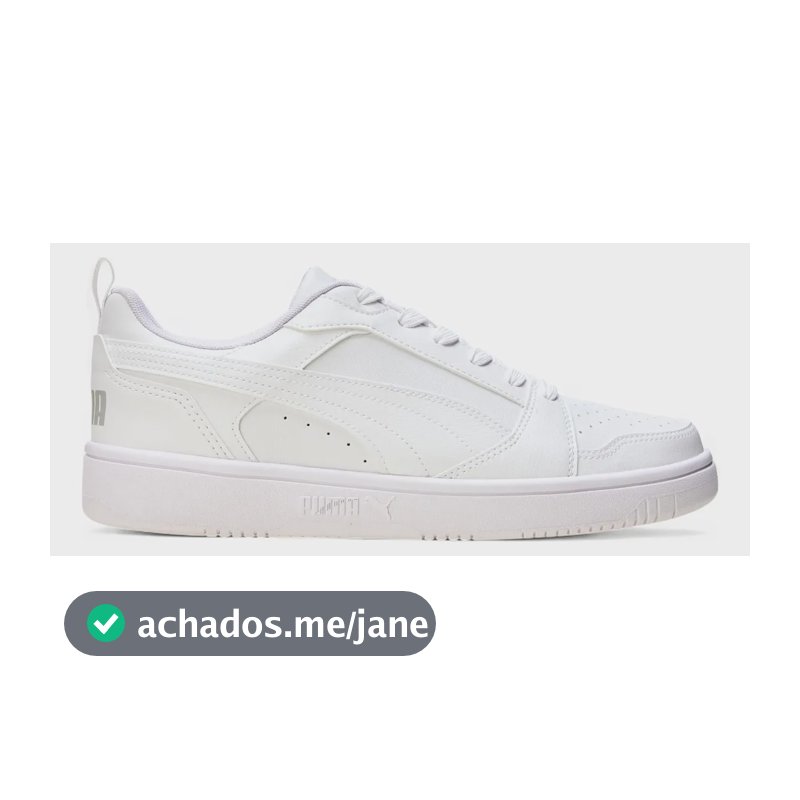 Tênis Casual Masculino Rebound V6 Low Puma Puma White-cool Light Gray Geométrico 42 Br