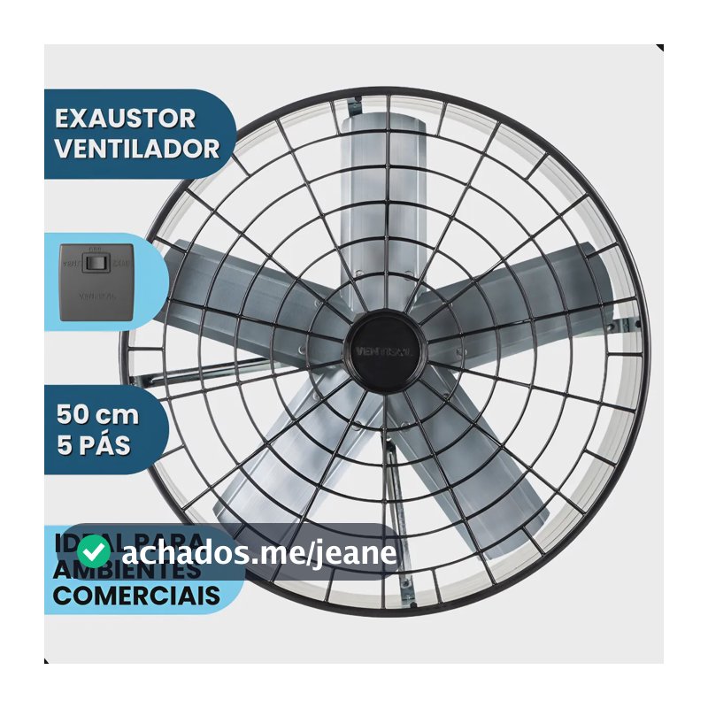 Ventilador Exaustor Axial 50cm Parede Alta Vazão Ventisol