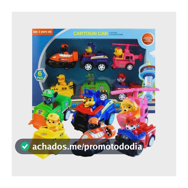 Kit 6 Carrinhos Fricção Patrulha Canina Brinquedo Infantil Coleção Personagens Completo Marshall Chase Rocky Skye Rubble Zuma