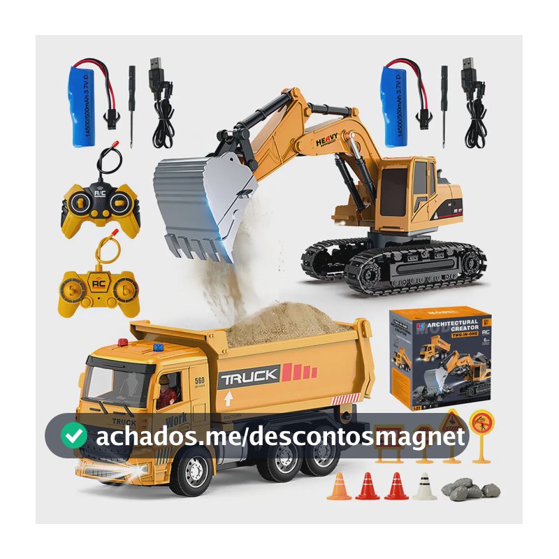 Carros De Escavadeira Controle Brinquedos Engenharia 2in1 Br Amarelo Trator