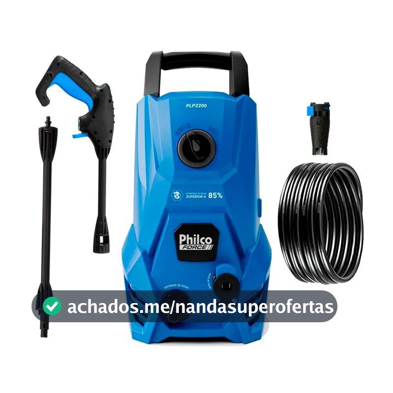 Lavadora De Alta Pressão Jato Compacta Philco Plp2200 1300w 1300 Psi/libras 312l/h Lança Regulável 127v