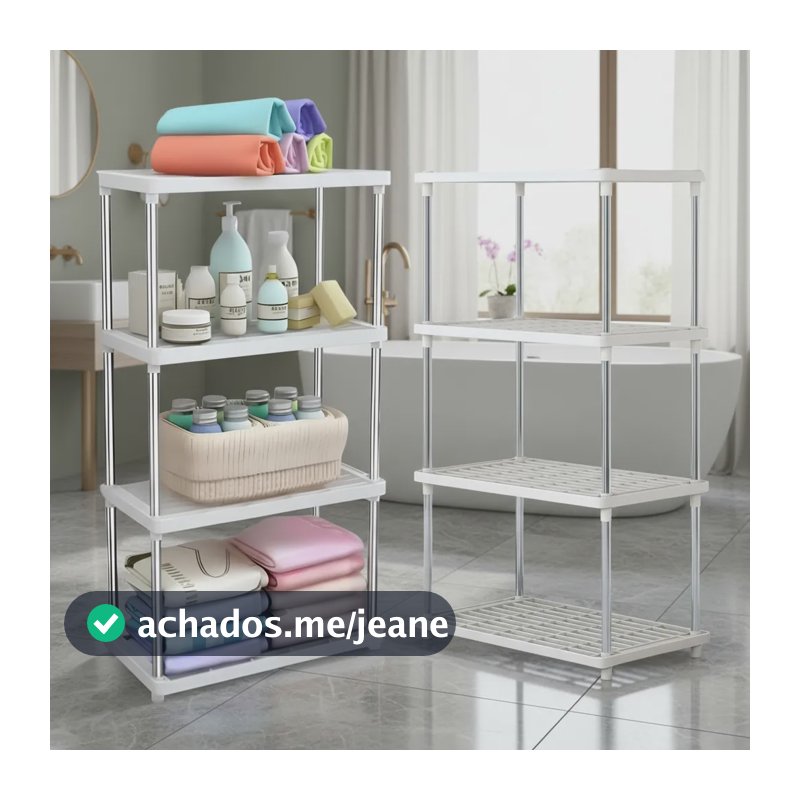 Casa Utilidades Estante Prateleira Multiuso Organizador Modular 4 Andares Branco