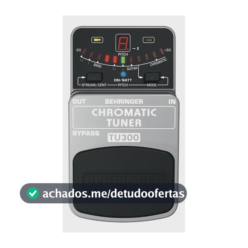 Pedal Behringer Tu300 Afinador Cromatico Prata E Preto