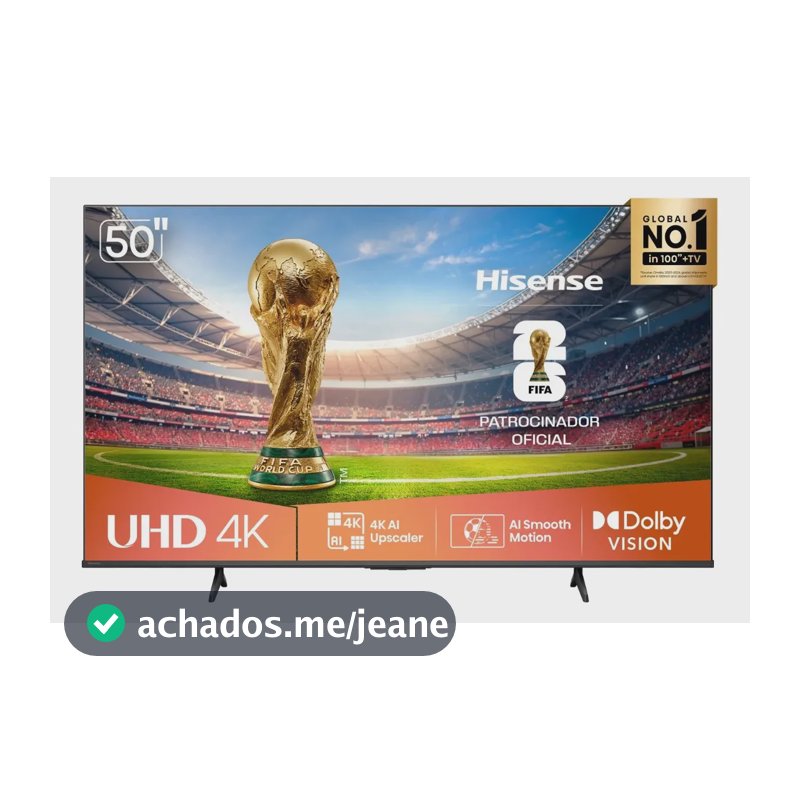 Smart TV Hisense 4K 50" Polegadas 50A6NV com HDR10, HLG, Dolby Gaming, Film Maker, DTS Virtual X, Compatibilidade Alexa