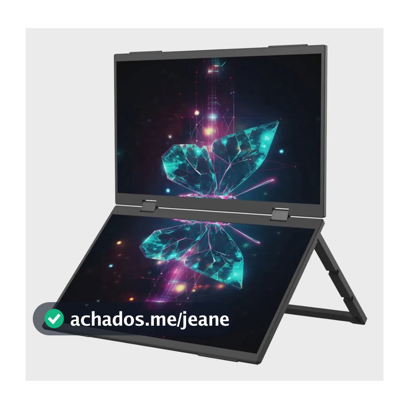 Monitor Portátil Duplo 15.6 Full Hdcom Bolsa Telas Dobráveis Preto