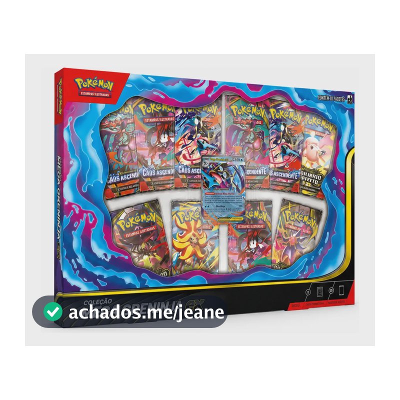 Box Pokémon TCG Mega Greninja EX Copag 61 Cartas Português