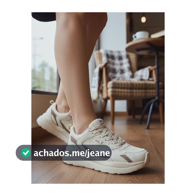 Tênis Casual Feminino Confortável Robusto Clássico Promocao Bege/marrom Lisa 36 Br