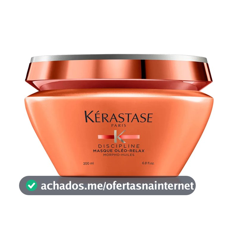 Máscara Capilar de Hidratação Intensa Anti-Frizz com Proteção Térmica até 230ºC para Cabelos Secos e Indisciplinados, Discipline Oléo-Relax, Kérastase 200ml