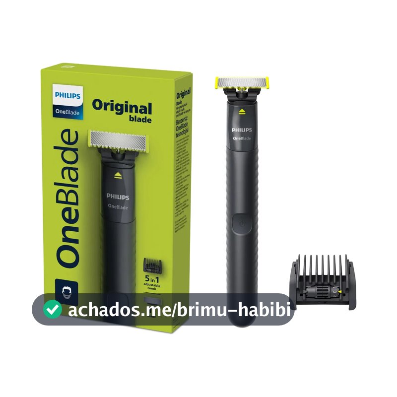Barbeador e Aparador Elétrico Philips OneBlade com Pente 5 em 1, Sem Fio e À Prova D'Água - QP1425/10