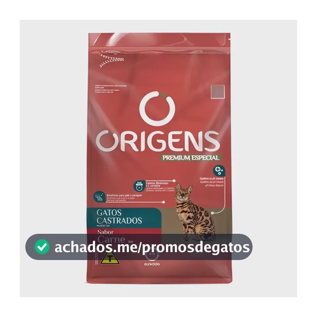 Origens Gatos Castrados Adultos Sabor Carne 3 Kg