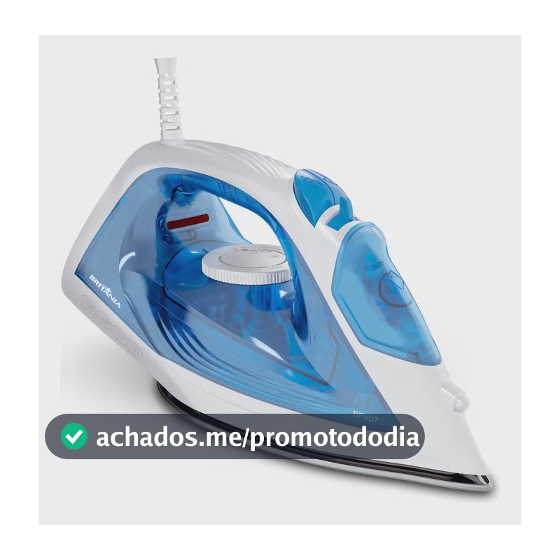 Ferro De Passar A Vapor Britânia Base Antiaderente Bfv07 Cor Azul