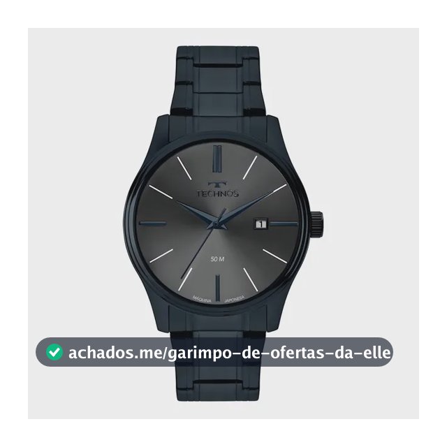 Relógio Technos Masculino Steel Azul - 2115ubt/1f Bisel Cinza