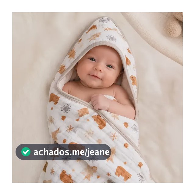 Toalha Bebê Banho Soft Capuz 3 Camadas Fralda Algodão