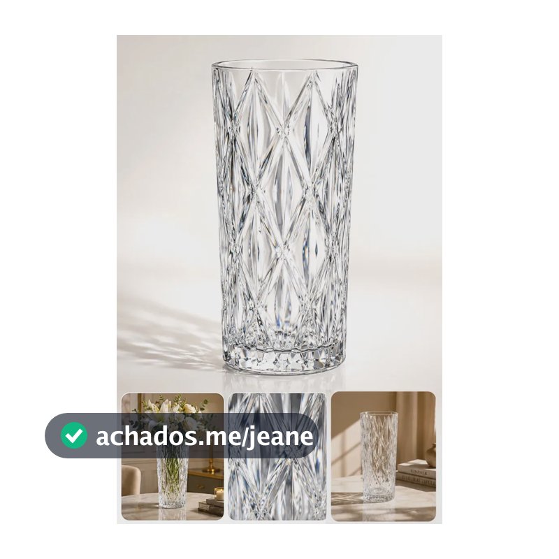 Vaso Tubo De Vidro Cristal Decorativo Transparente 19cm Vidro Cristal