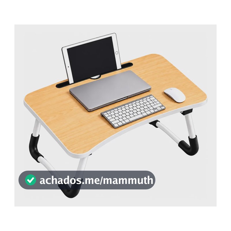 Mesa Dobrável Portátil Para Notebook Com Suporte Para Tablet Madeira