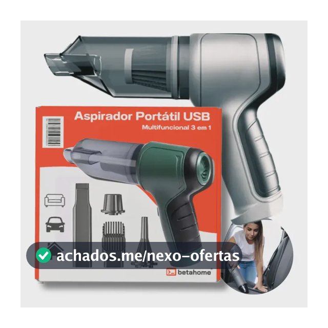 Mini Aspirador de Pó Betahome Portátil 120W USB Soprador Sem Fio 6000Pa Compacto