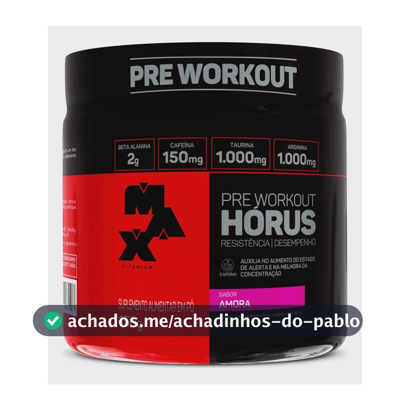 Pré Treino Hórus 150g Max Titanium Amora Energia Sustentada