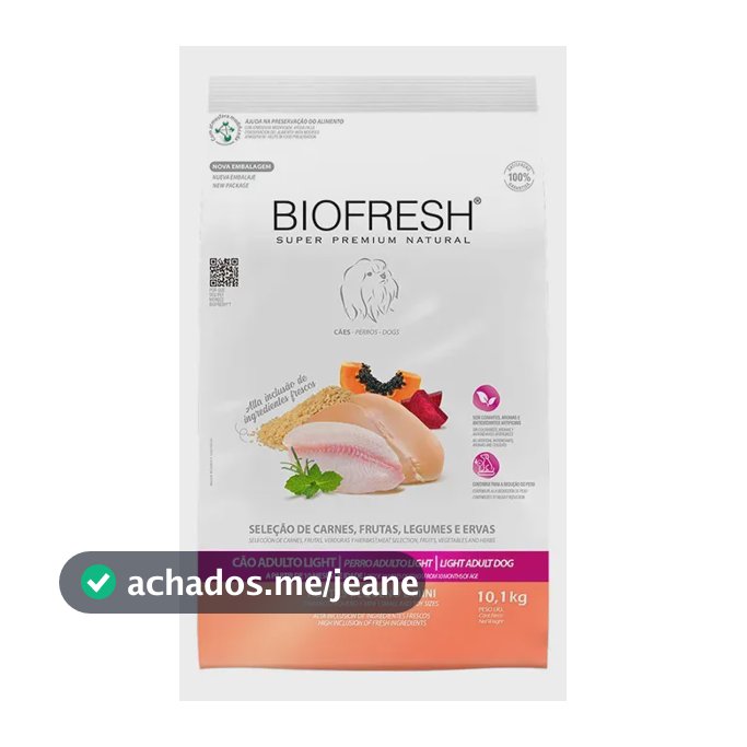 Ração Biofresh Cães Adultos Light Porte Pequeno Mini 10,1kg