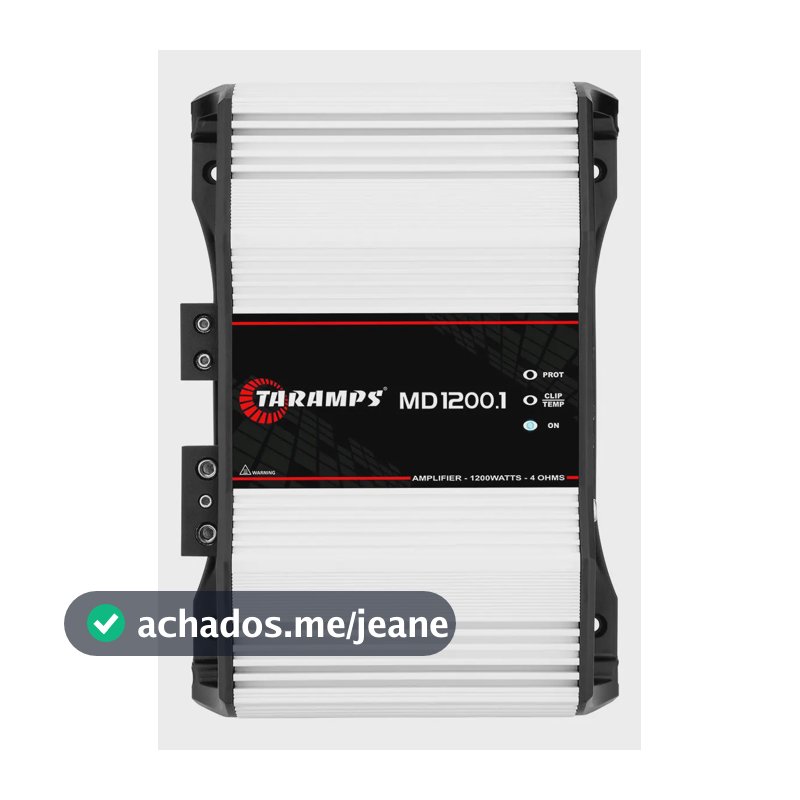 Módulo Amplificador Taramps MD 1200.1 Mono 1200W RMS para Som Automotivo 4 OHMS