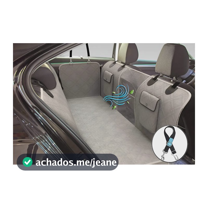 Capa Pet Impermeavel Carro Banco Traseiro Caes Gatos + Cinto de Segurança