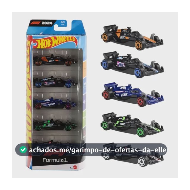 Carrinho Hot Wheels Pacote Com 5 Formula F1 2024 Mattel Preto