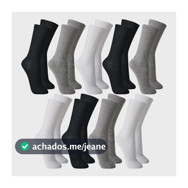 Kit Com 9 Pares Meias Lupo Cano Longo Esportiva Masculinas