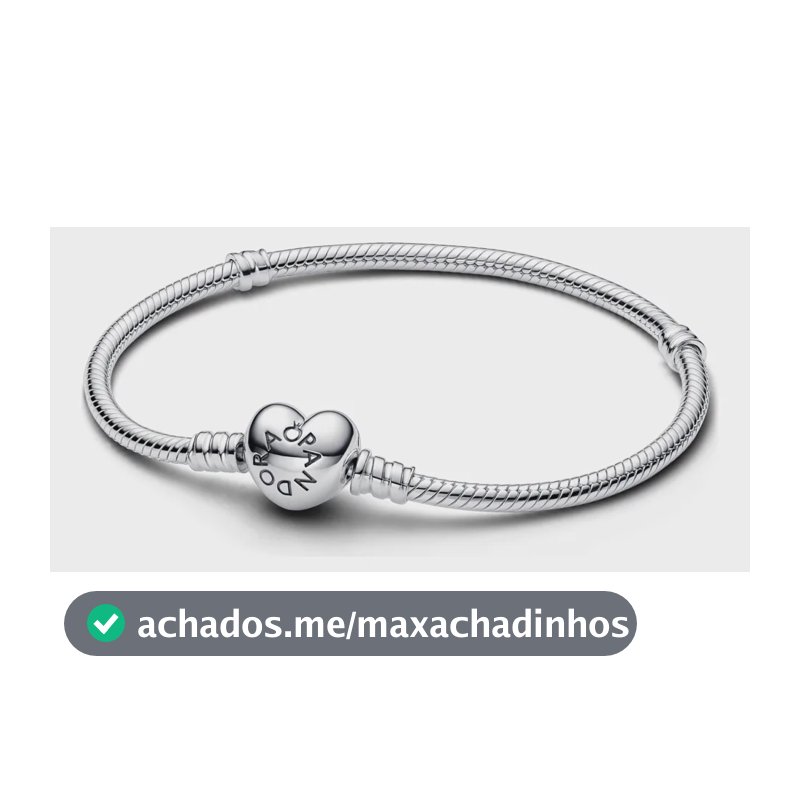 Bracelete Pandora Pulseira De Prata E Fecho Coracao 20 Cm