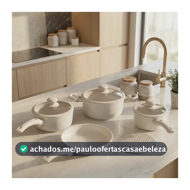 Jogo Panela Ceramica Antiaderente 5pç Tampa Silicone Induçao Bege