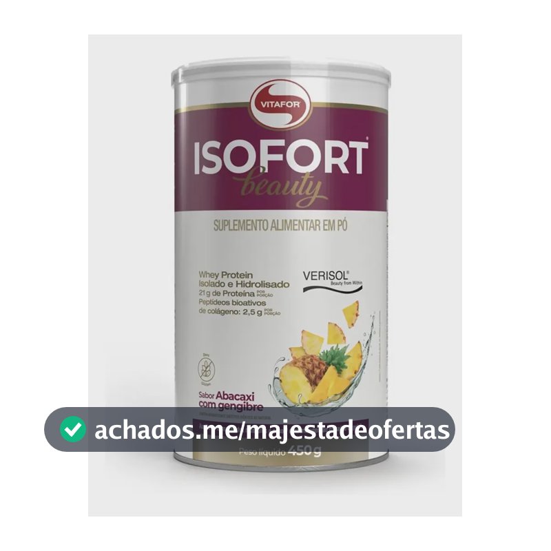 Isofort Beauty Whey Abacaxi Com Gengibre 450g Vitafor Abacaxi Com Gengibre