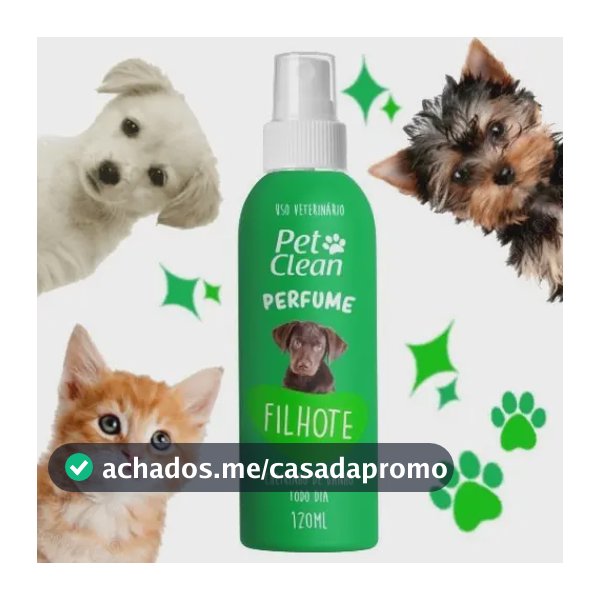 Perfume Pet Clean Cães E Gatos Macho Fêmea Filhotes120ml Fragrância Filhotes