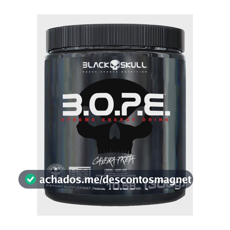 Black Skull Pré Treino B.O.P.E. Sabor Limão em pó x 300g