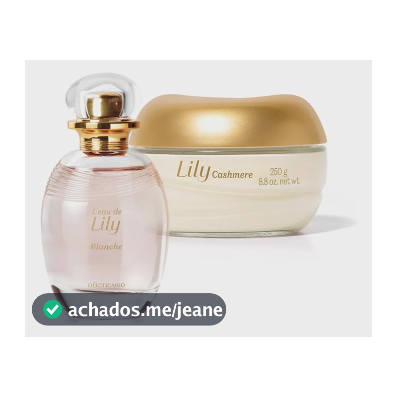 Combo Lily: Blanche Desodorante Colônia 75ml + Creme Acetinado Cashmere 250g