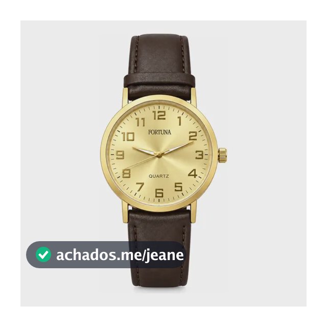 Relógio De Pulso Masculino Minimalista Old Money Fortuna Marrom Cx Dourada