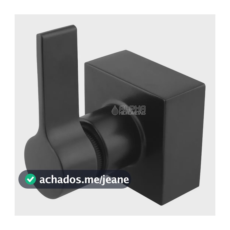 Acabamento Registro Quadrado Volante Metal Preto Padrão Deca Acabamento Fosco Marca Alpha Hidrometais