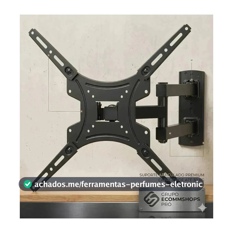 Suporte Tv Tri-articulado Universal Monitor Braço Longo Reforçado Regulável E Inclinável Lcd Led Plasmas 14 A 55 Polegadas Cor Preto BAMDUU
