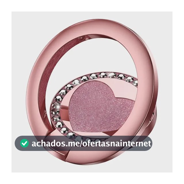 Suporte Anel Celular Iring Antí-queda Strass Coração Glitter