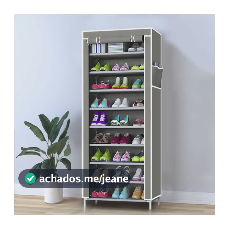 Sapateira Vertical Zíper 9 Prateleiras Multiuso Tênis Forte Sortida