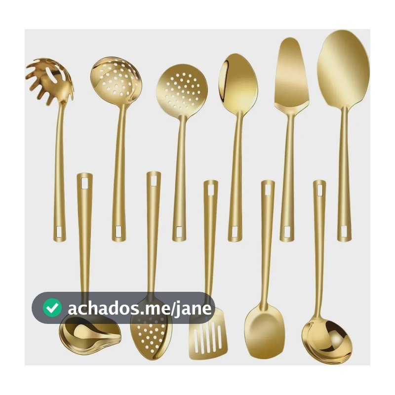 Kit Faqueiro Dourado Luxo Jogo Talheres Inox 11 Pçs Dourado