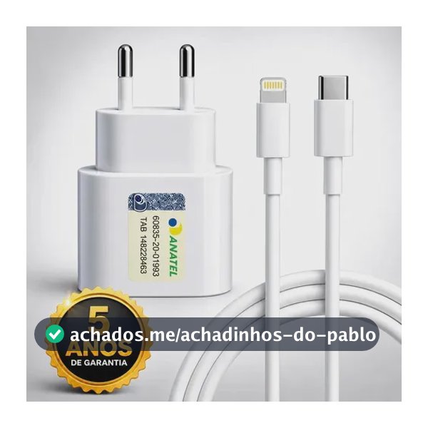 Carregador 30w Turbo Para iPhone 8 X Xr 11 12 13 14 Pro Max Fonte Usb C Cor Branca Dtimp