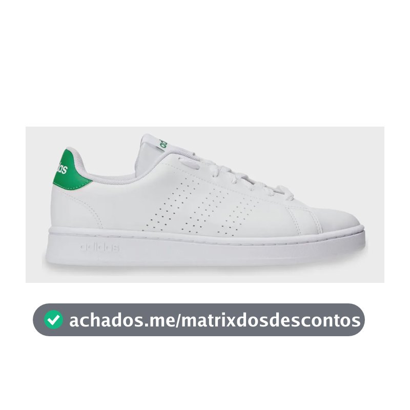 Tênis Masculino E Feminino Advantage 2.0 adidas Branco E Verde Liso 35 Br