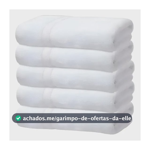 Kit 5 Toalhas Banho Gigante Grossa Hotel Luxo 75x150cm 480g Branco Hotel