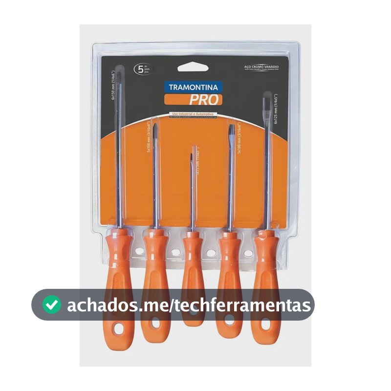 Jogo De Chave De Fenda/phillips 5 Pçs Tramontina Pro