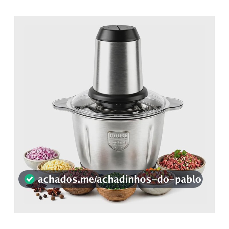 Processador Carnes Legumes Elétrico 2l Triturador Potente Prateado 220v