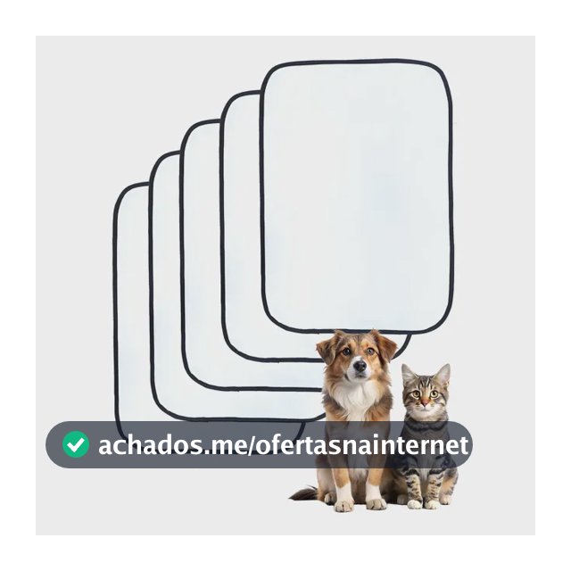Kit 5x Tapete Higiênico Lavável Para Cães Tam. P 70x50cm Branco