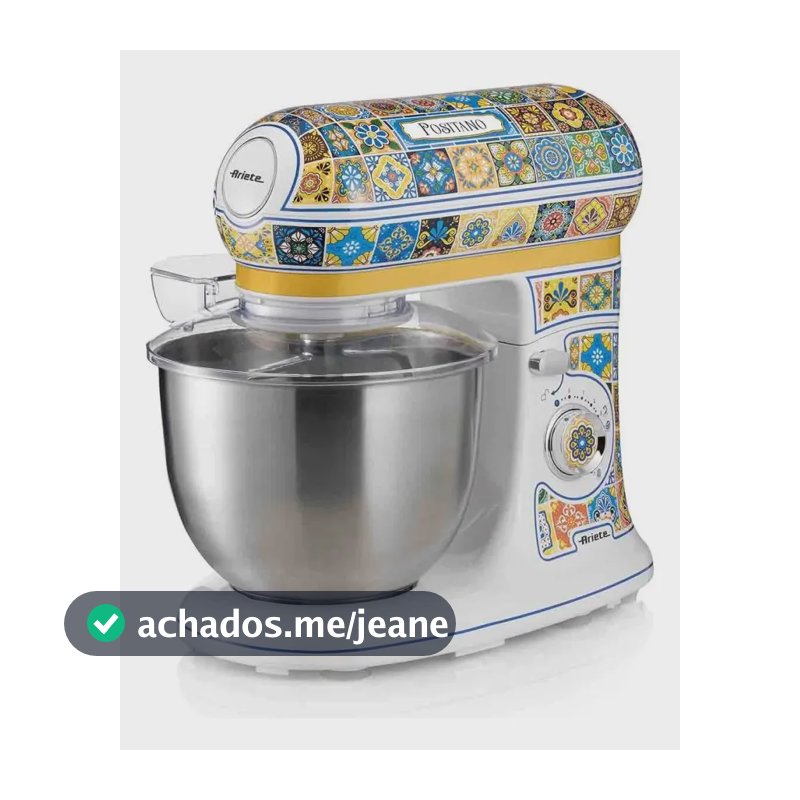 BATEDEIRA PLANETÁRIA ARIETE POSITANO 5,5L EM AÇO INOX 600W ESTAMPADO