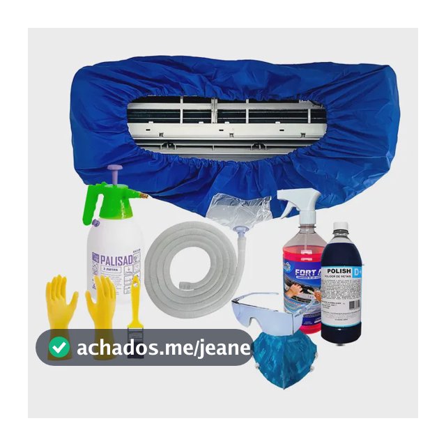 Kit Bolsa Coletora para Limpeza de Ar-Condicionado Split com Bactericida, Pulverizador e Acessórios
