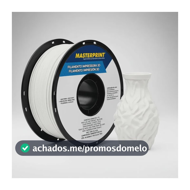Filamento Petg 1.75mm 1kg Masterprint Impressora 3d Cor Branco